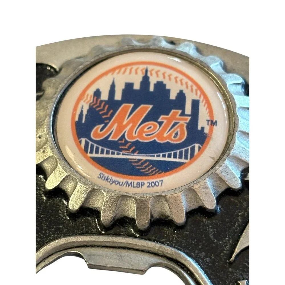 NEW YORK METS TAILGATER BELT BUCKLE W/BOTTLE‎ OPENER SISKIYOU US MADE 2007
